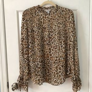 Belle Sky women’s chiffon leopard print top